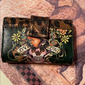 AUTHENTIC Ed Hardy By Christian Audigier Wallet